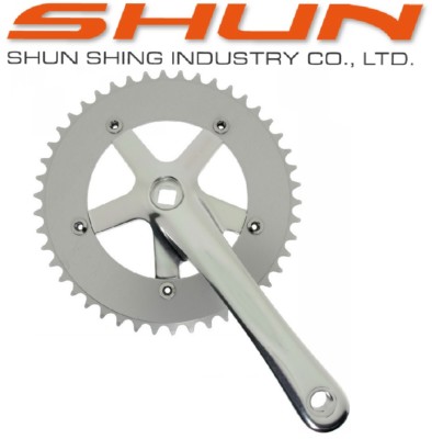 Crank Crankset 170mm 46t Tooth Silver 130 BCD Single Speed Fixie Track