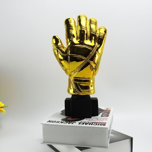 Custom Golden Football Goalkeeper Gloves Trophy Resin Gold Plated Soccer Award - Picture 9 of 9