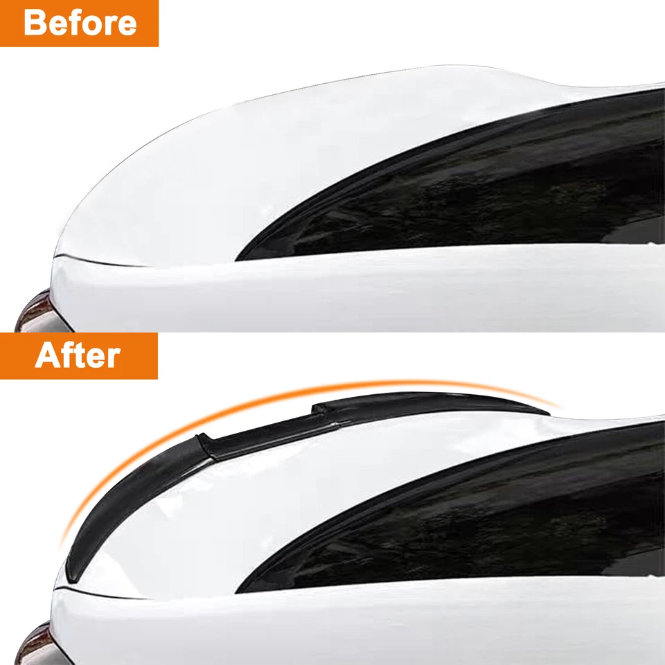 Rear Trunk Spoiler Wing For Audi A3 A4 A5 A6 Sedan Coupe Trimmable Glossy Black - Image 3 of 4