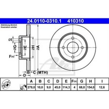 ATE 2x Bremsscheibe hinten 2780 Voll für Nissan Primera Hatchback P11