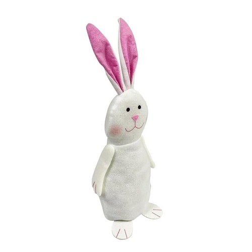 New 14-inch Easter Plush White DECORATIVE Bunny with Weighted Bottom Not a Toy - Picture 3 of 3