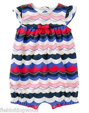 NWT Gymboree By The Seashore Wave Romper Knit 12 24 mo Baby Girl