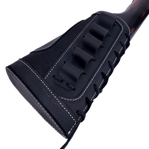 Leather Buttstock Shell Holder Gun Stock Recoil Cover For .357 .308 .22lr 12ga - Picture 54 of 60