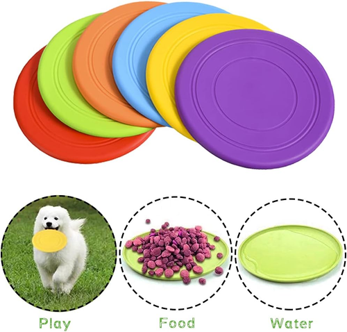 Paquete de 6 discos voladores para perros, juguetes interactivos de entrenamiento para perros, juguete volador para cachorros - Imagen 4 de 12