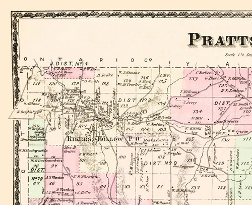 Historic City Map - Prattsburgh New York - Beers 1873 - 23 x 28.36 - Picture 2 of 20