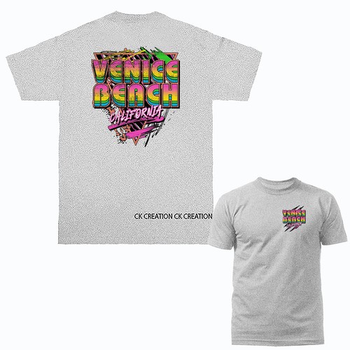Bright Triangle Venice Beach California Los Angeles Graphic T-shirt - Picture 6 of 13