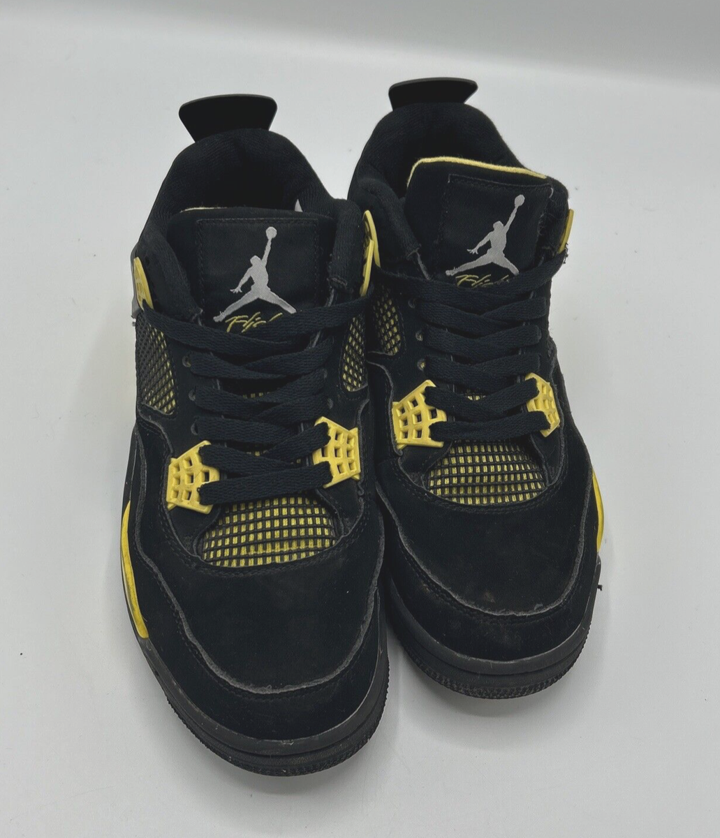 Nike Air Jordan 4 Black & Yellow Retro Thunder Size 8