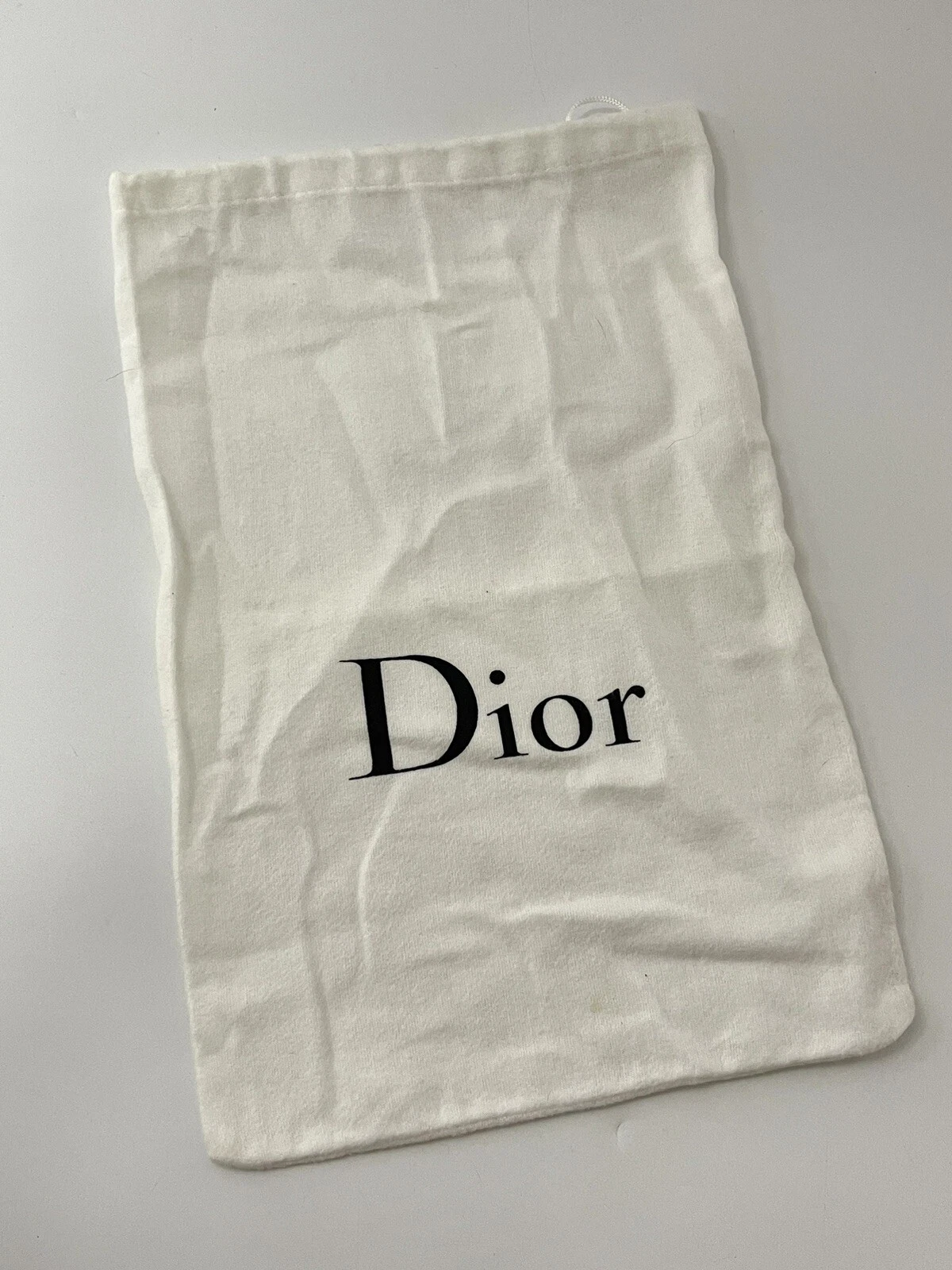 Sacs à poussière à cordon de traction authentiques pour chaussures DIOR blancs 14,5 x 9,75