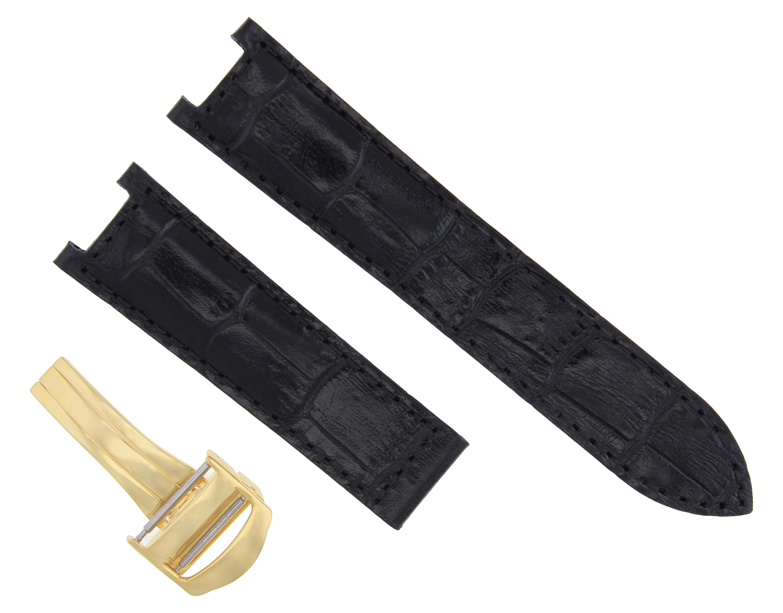 LEATHER BAND STRAP DEPLOYMENT CLASP FOR 