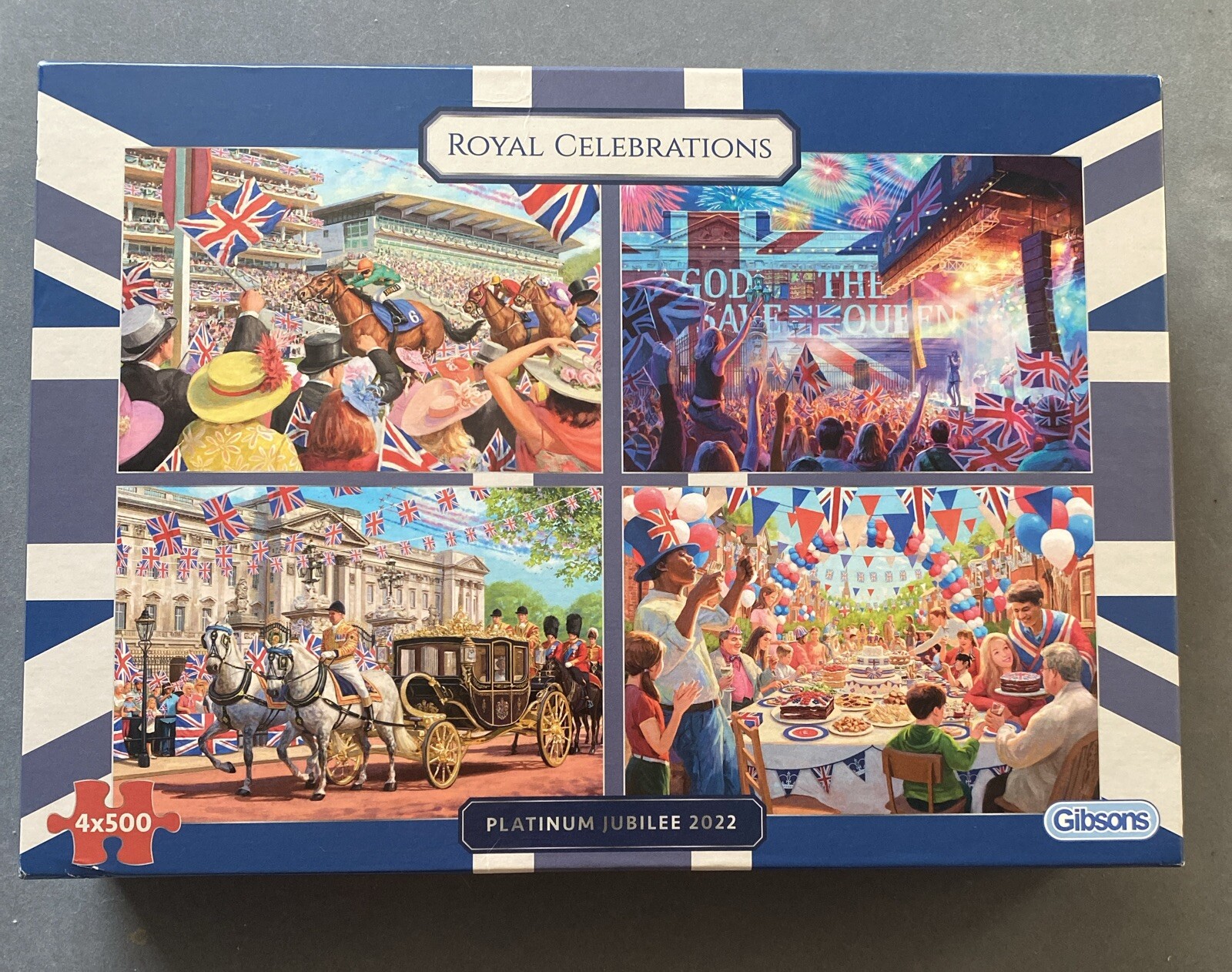 Gibsons 4 x 500 jigsaw puzzles Royal Celebrations Platinum Jubilee