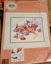 Vtg Dimensions From The Heart Seashells In The Sand No Count Cross Stitch 53921
