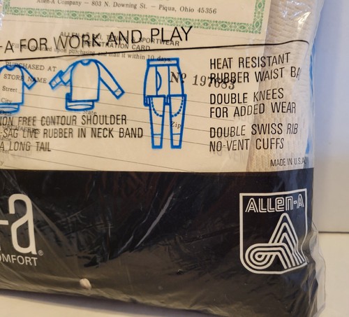 Vtg - 1969 allen-a All Weather Comfort Thermal Underwear - Long Sleeve Top - Picture 9 of 16