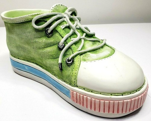 Green Ceramic Sneaker  Vase Planter Centerpiece - Picture 5 of 6