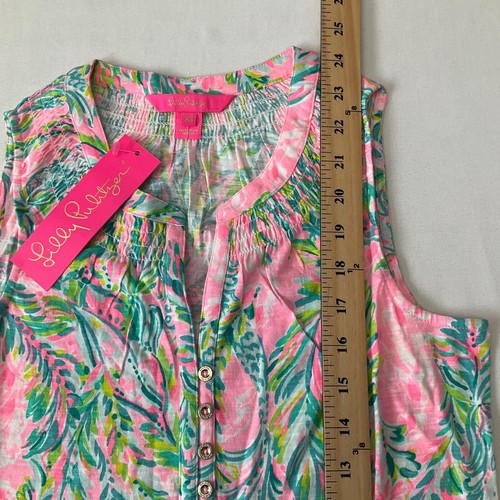 Lilly Pulitzer Essie Top Womens Size XS Multicolor Unicorn Of The Sea Sleeveless - Picture 12 of 13