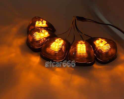 For 1999-2016 Ford E/F-250 F-350 Smoke Lens Cab Marker Lights Amber LED Assembly - Picture 11 of 12