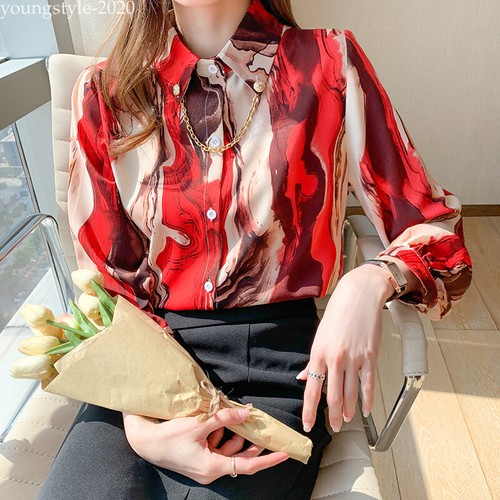 Camicia top donna elegante moda floreale OL casual carriera business ufficio camicetta - Foto 37 di 86
