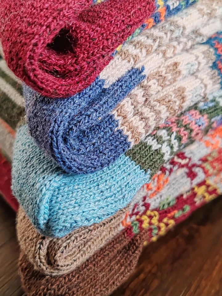 5 Pairs Nordic Winter Soft Warm Wool Ethnic Style Socks UK 6-9 - Image 2 of 4