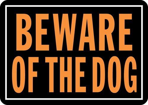 Hy-Ko Products 838 Beware of Dog Aluminum Sign 9.25" x 14" Orange/Black, 1 Piece - Picture 12 of 12
