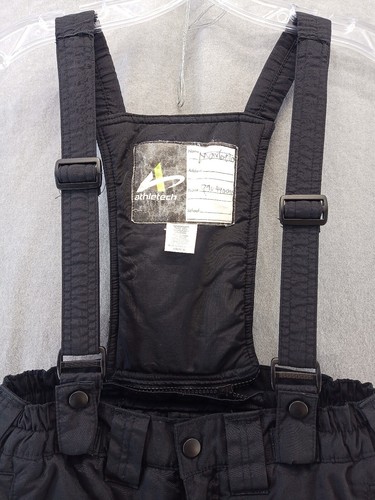 Athletech snow pants L black Removable Straps lined snowmobile Ski kids - Picture 10 of 21