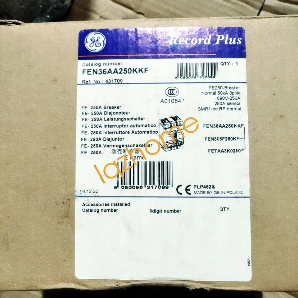 1PC FEN36AA250KKF 3P 250A  Via DHL or FedEx - Image 3 of 3