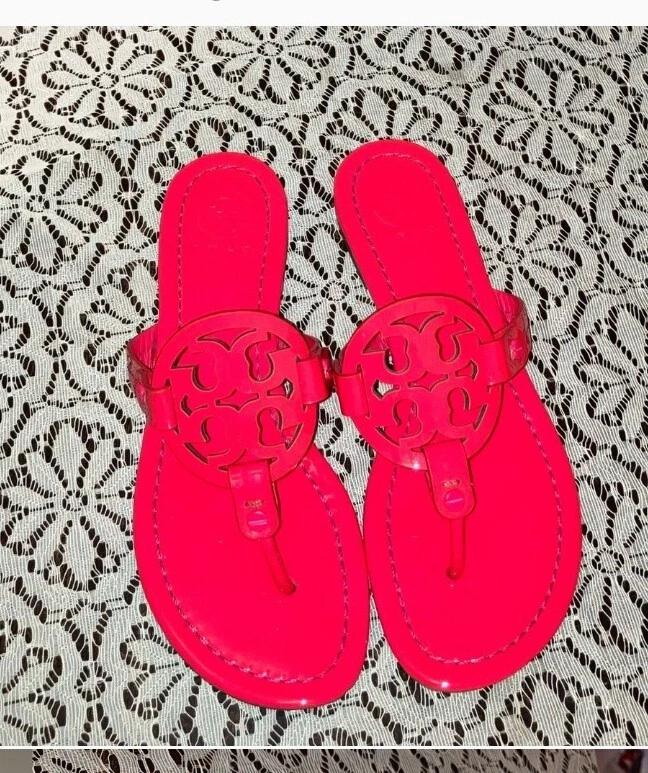 Neon pink tory burch sandals sales