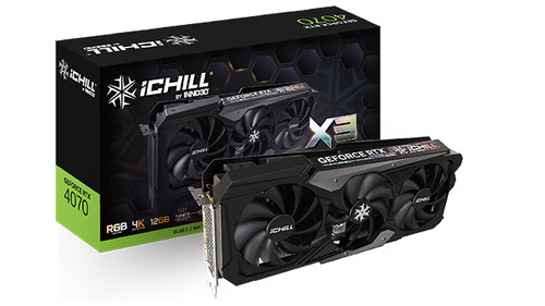 Inno3D GeForce RTX 4070 ICHILL X3 12GB GDDR6X Graphics Card - Picture 1 of 6