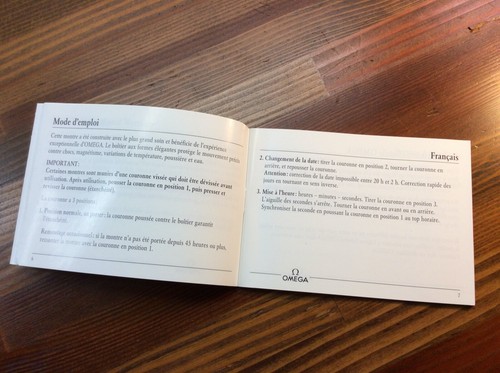 Omega Operating Instructions 1993 Booklet CAL.720 / 2520 / 1108 / 1110,FreePost - Picture 10 of 11