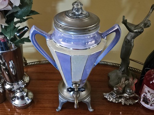Antique Striped Lusterware Royal Rochester Coffee Percolator, Samovar, Urn, Pot - Picture 3 of 10