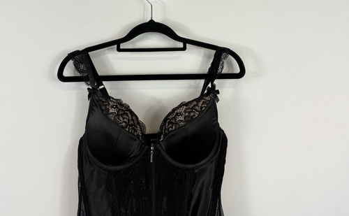 Lovehoney women's black corset Treasure Me Push Up Basque Size M RRP $84.95 - Picture 2 of 10