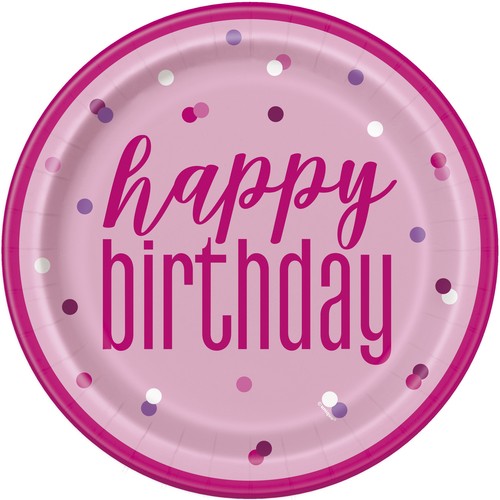 Glitz Pink 30. Geburtstag Party Geschirr Dekoration Teller Banner Kerze Alter 30 - Bild 12 von 13