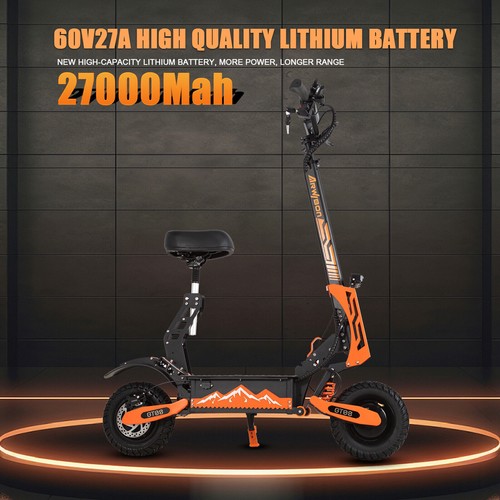 5600W 60V 27AH Foldable Electric Scooter Adult Dual Motor 11in Off-Road Tire h87 - Picture 17 of 24