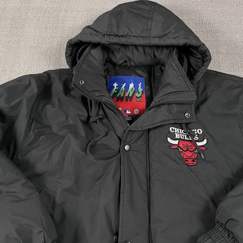 *Rara parka negra mediana vintage de los Chicago Bulls Fans Gear - Imagen 3 de 15