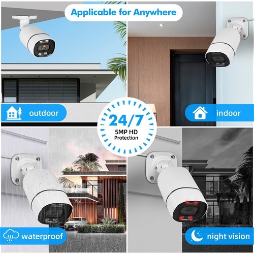 8CH DVR Home Security Camera System 5MP Outdoor Kameras Night Visio mit HDD - Bild 20 von 21