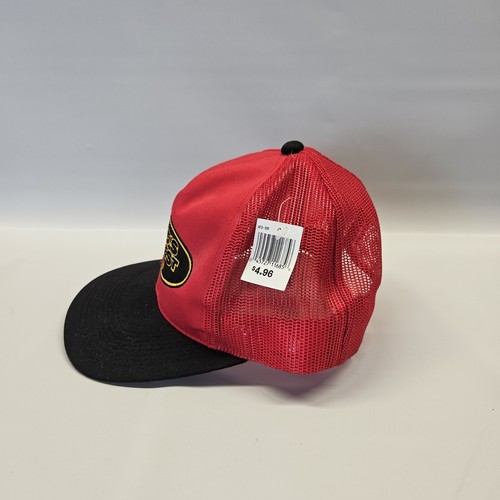 Vintage Worlds Greatest Dad Trucker Hat Red Snap Back Embroidered NEW - Picture 3 of 6