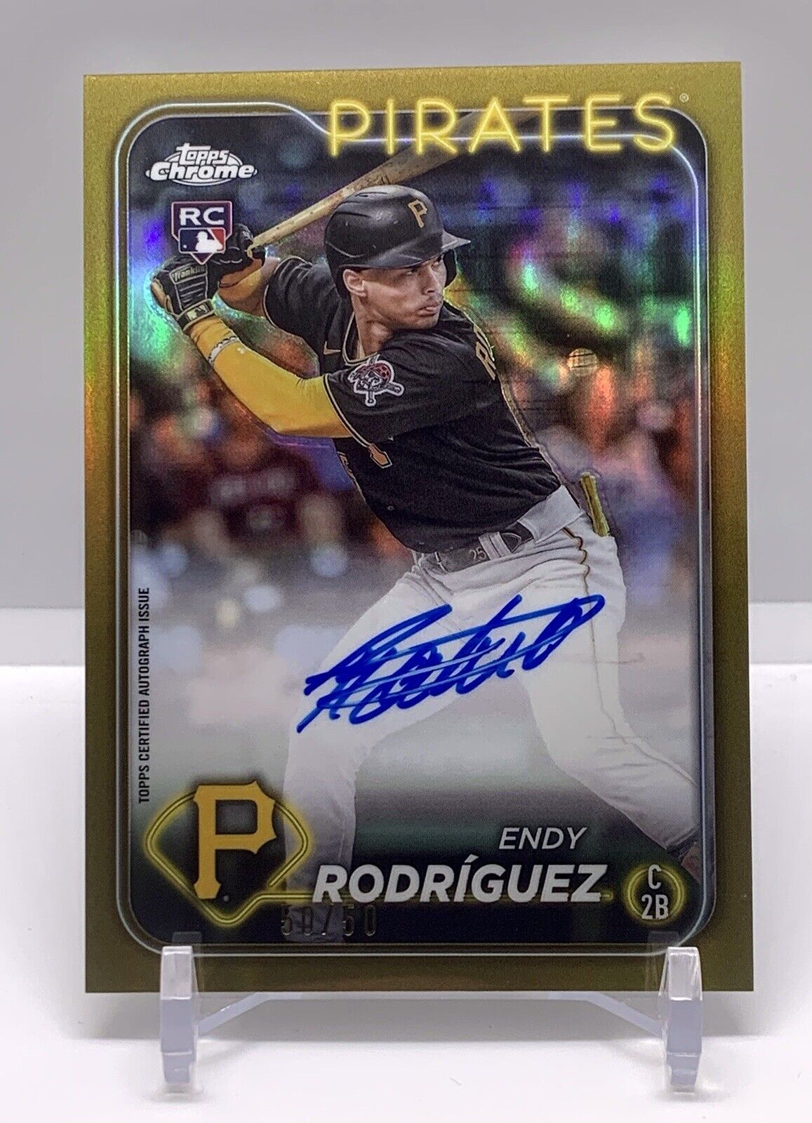 2024 Topps Chrome: Rookie Autographs Gold Refractors - Endy Rodriguez RA-ER /50