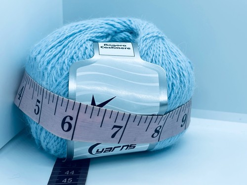 Light Blue Angora Cashmere 68759 Ice Yarns Luxury Blend Sport Weight 50gr 218yds - Picture 4 of 5