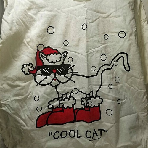 VTG 90s Doze Clothes Cool Cat Night Shirt Womens One Size Pajama Tee 1995 - Picture 2 of 12