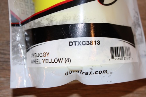 DURATRAX DTXC3813 1/8 BUGGY WHEELS YELLOW (4) R/C MODEL VEHICLE PARTS - NEW - Picture 2 of 2
