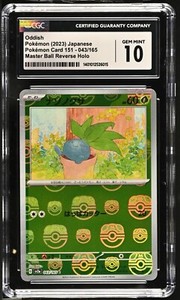 CGC 10 Oddish Master Ball Reverse Holo 043/165 sv2a 151  Pokemon Japanese