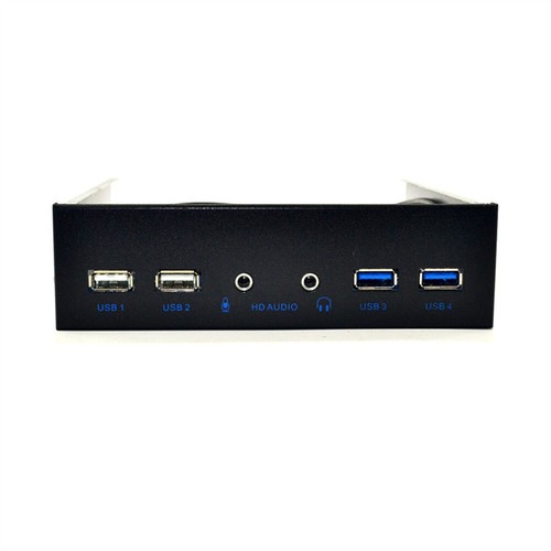 5.25" Front Panel USB Hub 2 Ports Usb 3.0 And 2 Ports Usb 2.0 With HD-Audio Port - Bild 3 von 7