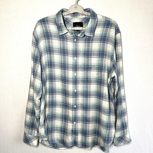 Rails Wyatt Shirt Men's XL Santorini Teal Plaid Blue Green Long Sleeve New