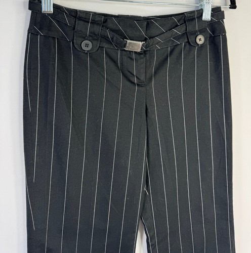Ann Taylor LOFT schwarze Nadelstreifen Gürtel Marissa Anzughose Damen Petites 00P - Bild 2 von 5