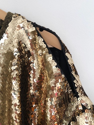 Mads Norgaard Gold Sequin Oversized T Shirt Mini Dress Size EU 36 - Picture 7 of 12