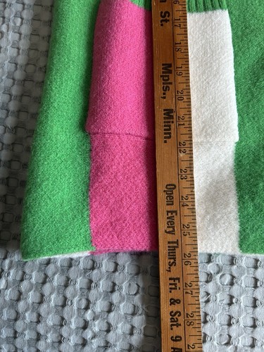 NWT Jascls Winter Long Sleeve Cable Knit Color block Sweater- Large Pink Green - Picture 8 of 11