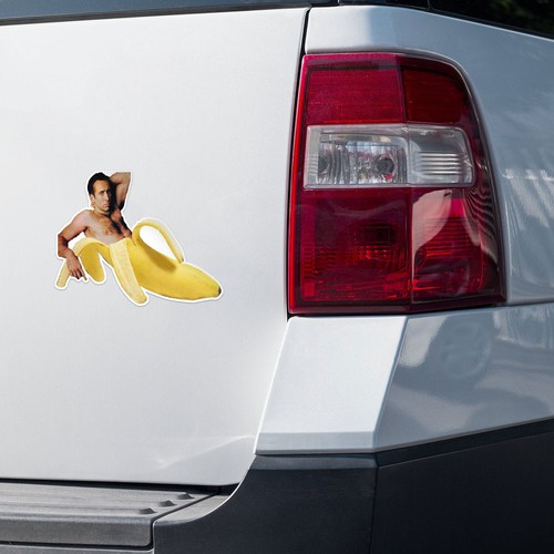 Calcomanía de vinilo para coche pegatina Nicolas Cage in a plátano - Imagen 2 de 4