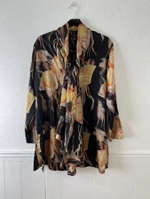 CITRON Santa Monica butterfly print shirt and scarf foulard set M