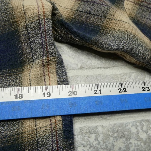 Cabelas Shirt Adult M Sandy Blue Tartan Plaid Cotton Button Up Elbow Patches - Picture 9 of 10