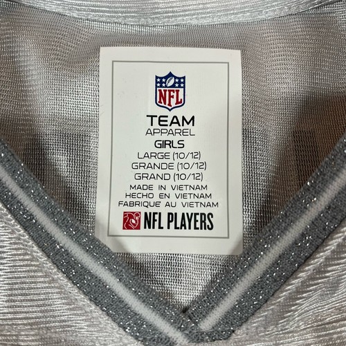 NFL Team Apparel Justin Fields Girls Jersey L 10-12 White Chicago Bears Glitter - Picture 5 of 5