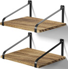 Love-Kankei Floating Shelves Wall Mount Rustic Wood Wall Shelves with Large Stor