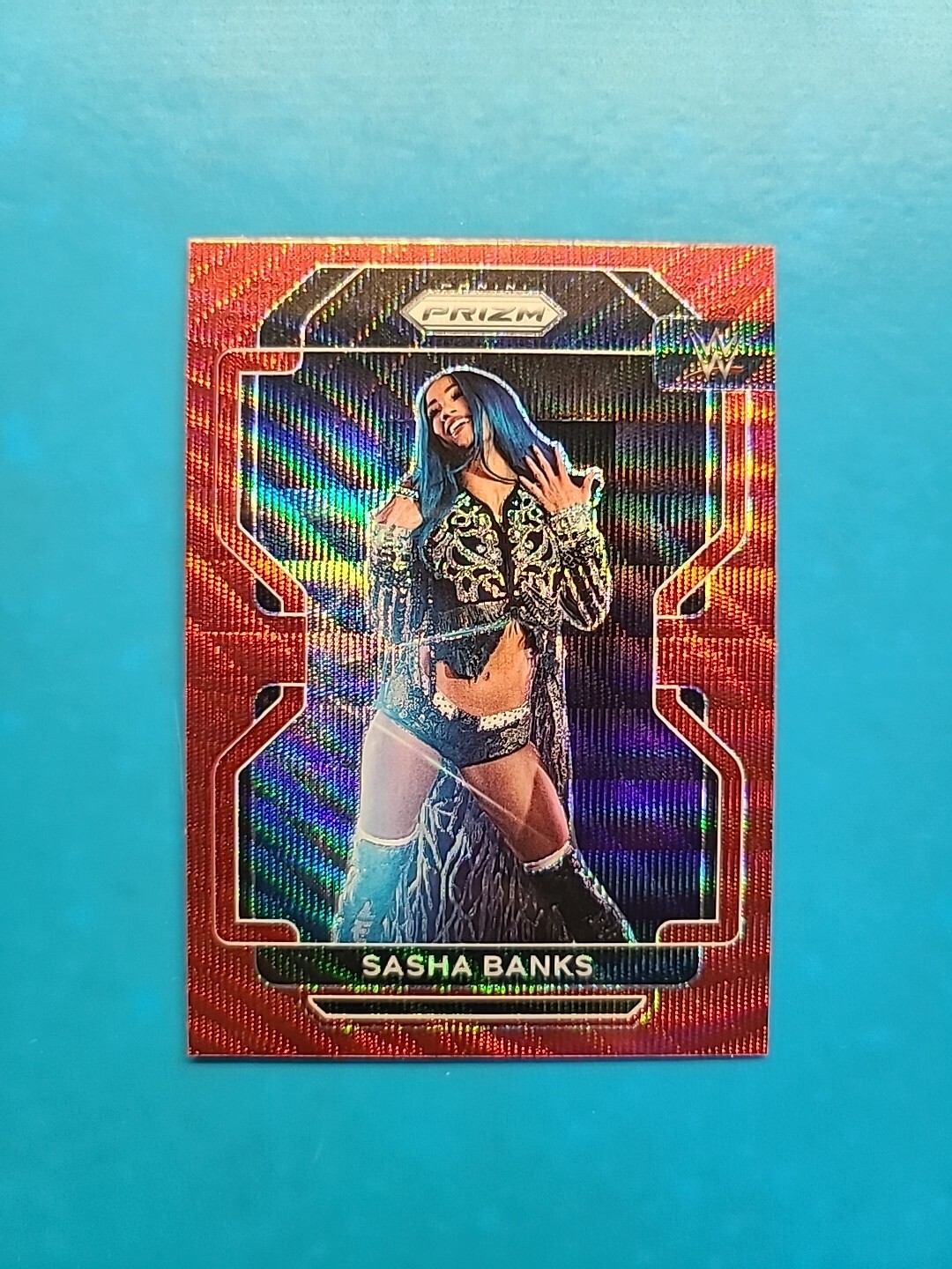 2022 Panini Prizm WWE SASHA BANKS #102 Ruby Red Wave Prizm Smackdown